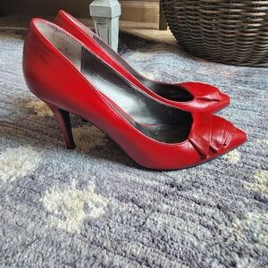 Red Leather Pumps